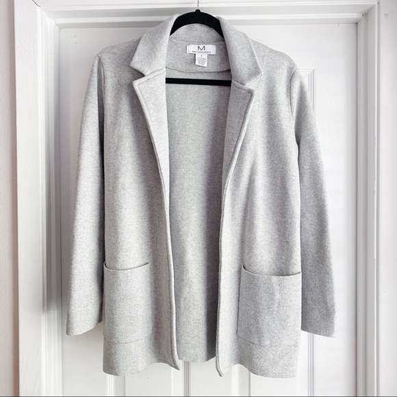 Magaschoni Jackets & Blazers - Magaschoni Wool Blend Open Sweater Jacket Gray Sm